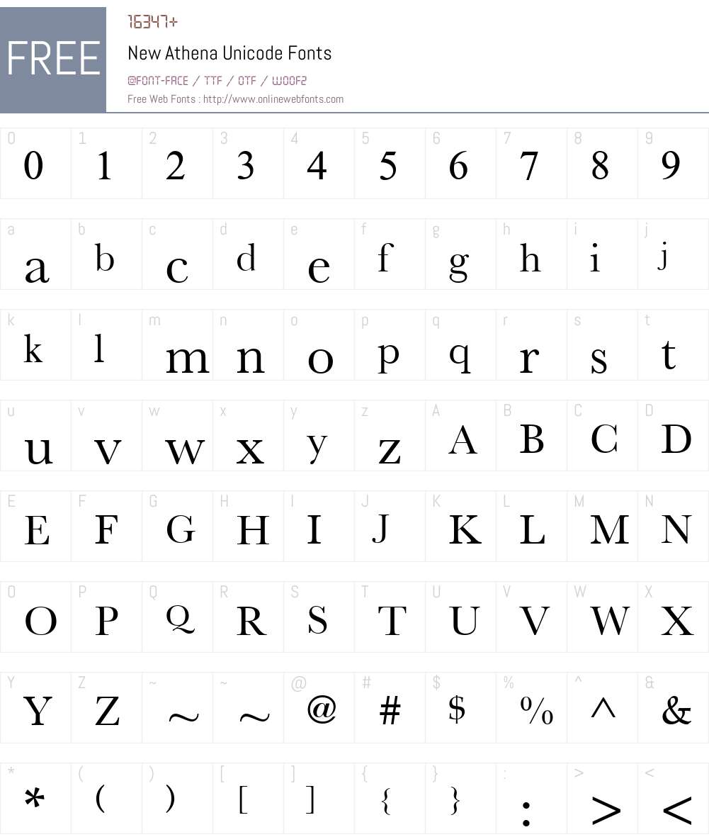 New Athena Unicode Font Screenshots