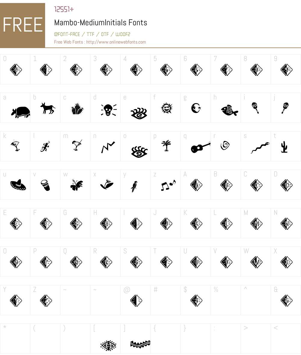 Mambo Font Screenshots