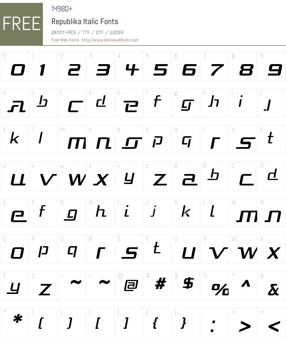 Republika Font Screenshots