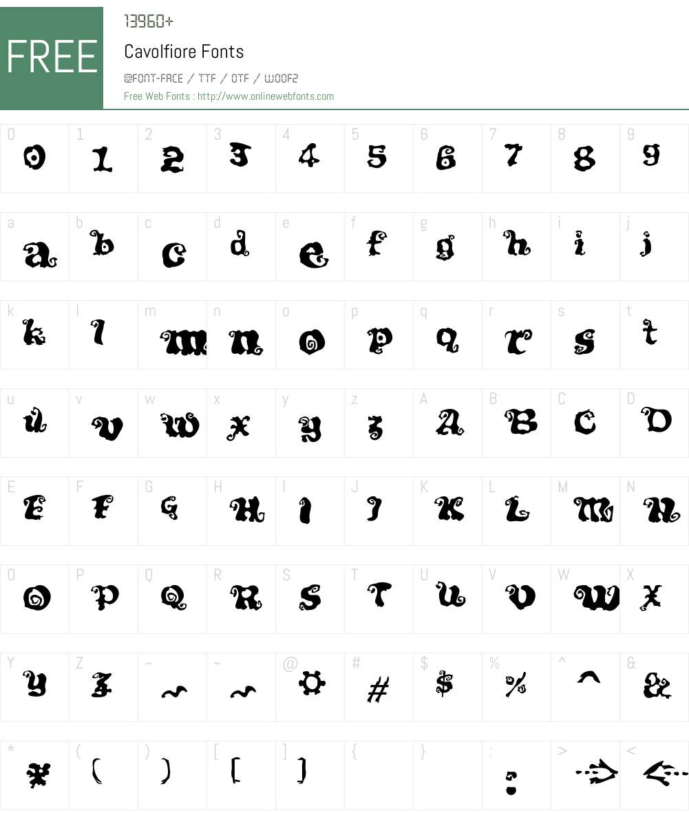 Cavolfiore Font Screenshots