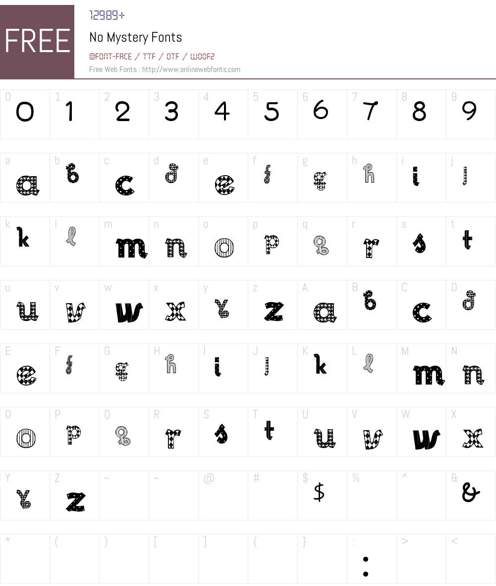 No Mystery Font Screenshots