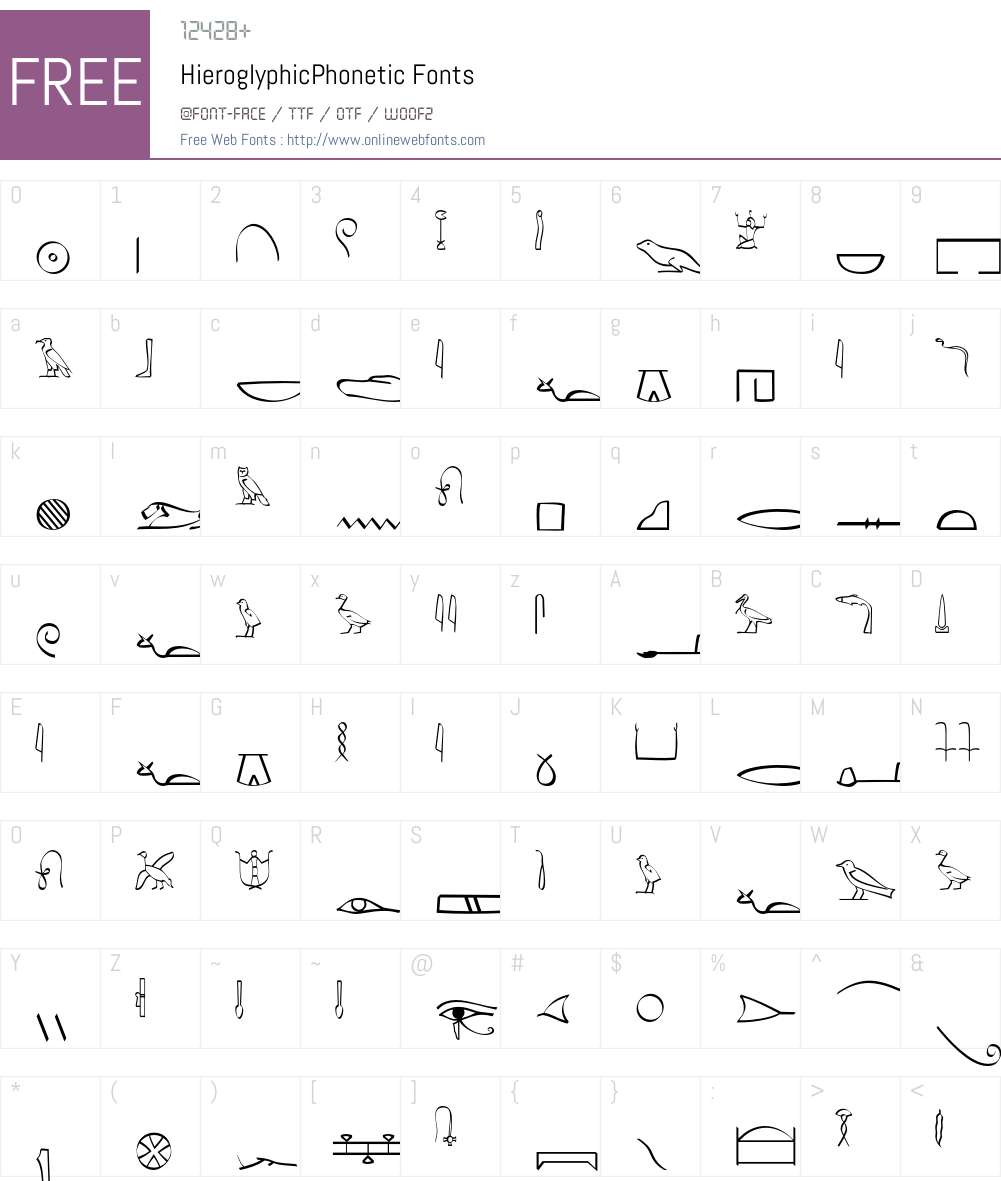 Hieroglyphic Font Screenshots