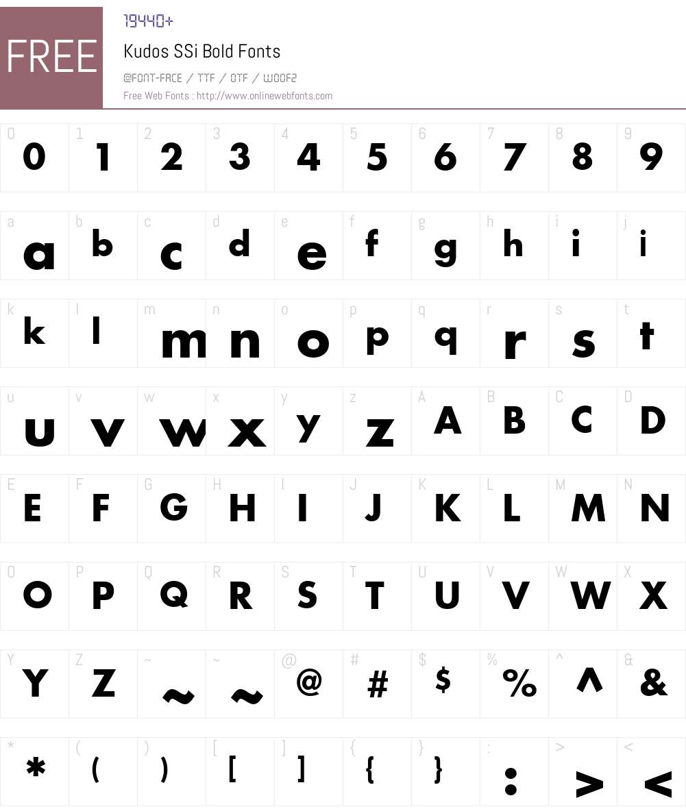 Kudos SSi Font Screenshots