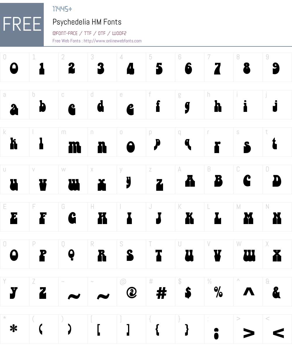 Psychedelia HM Font Screenshots