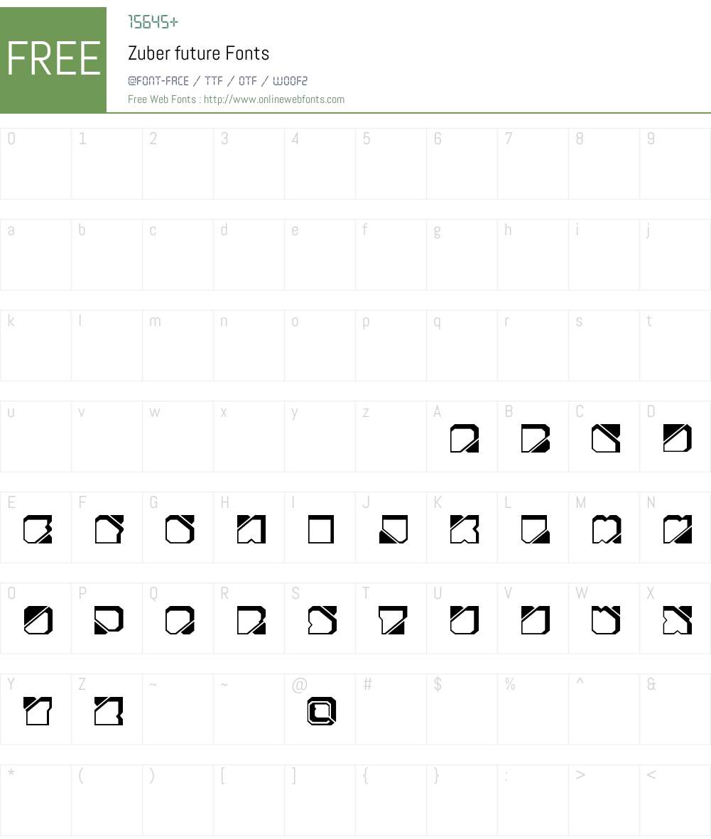 Zuber future Font Screenshots