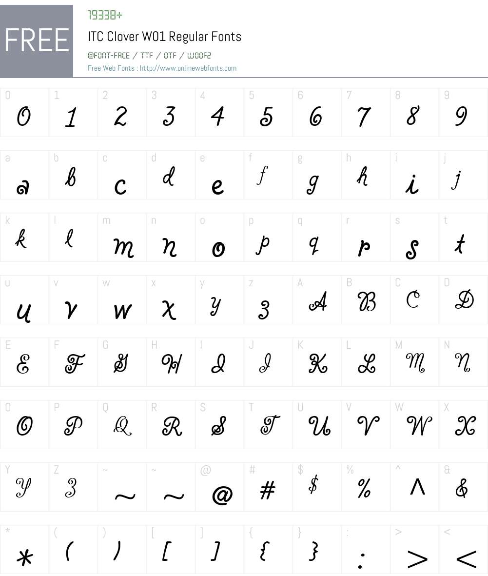 ITCCloverW01-Regular Font Screenshots