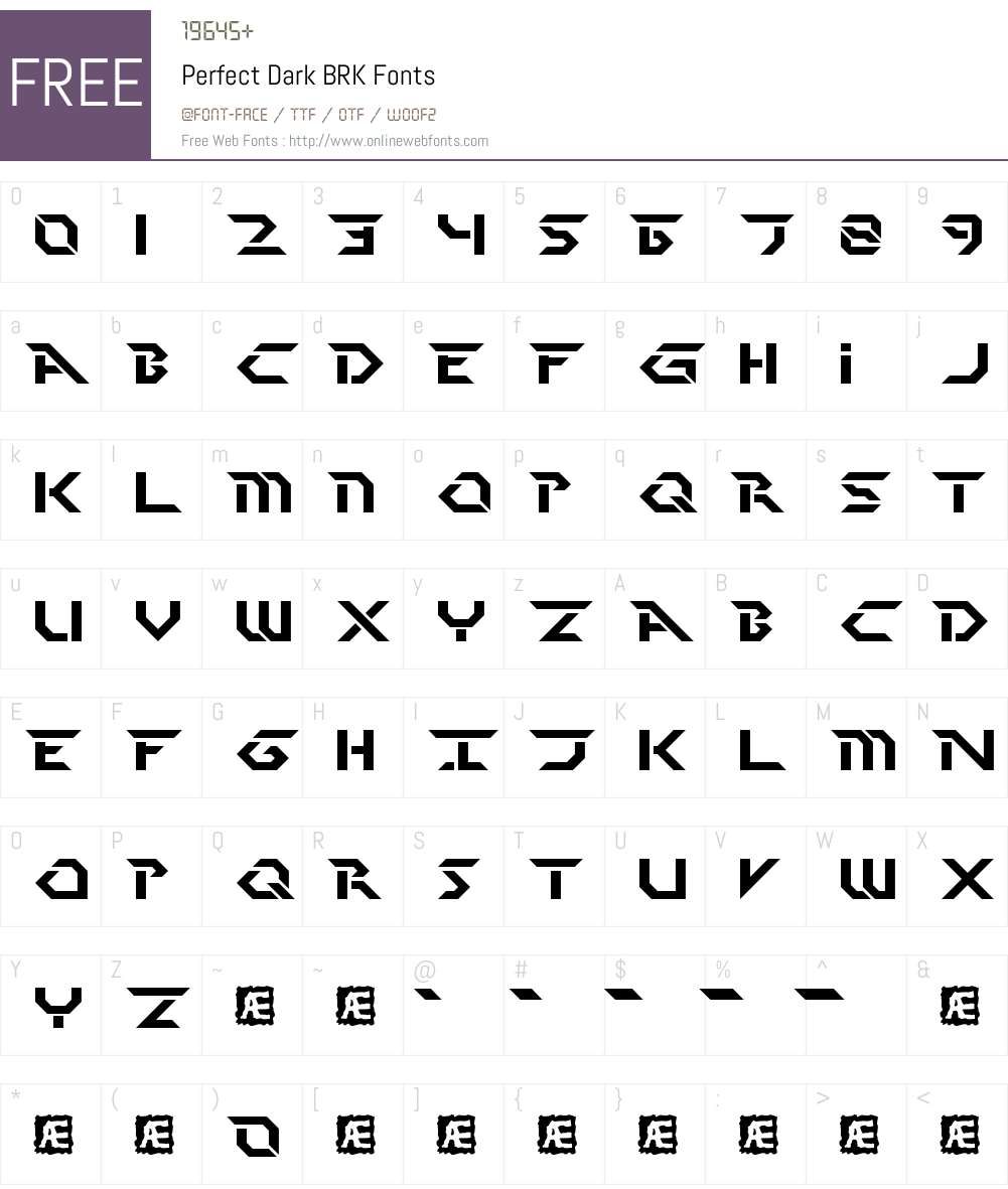 Perfect Dark BRK V1 1.40 Fonts Free Download - OnlineWebFonts.COM