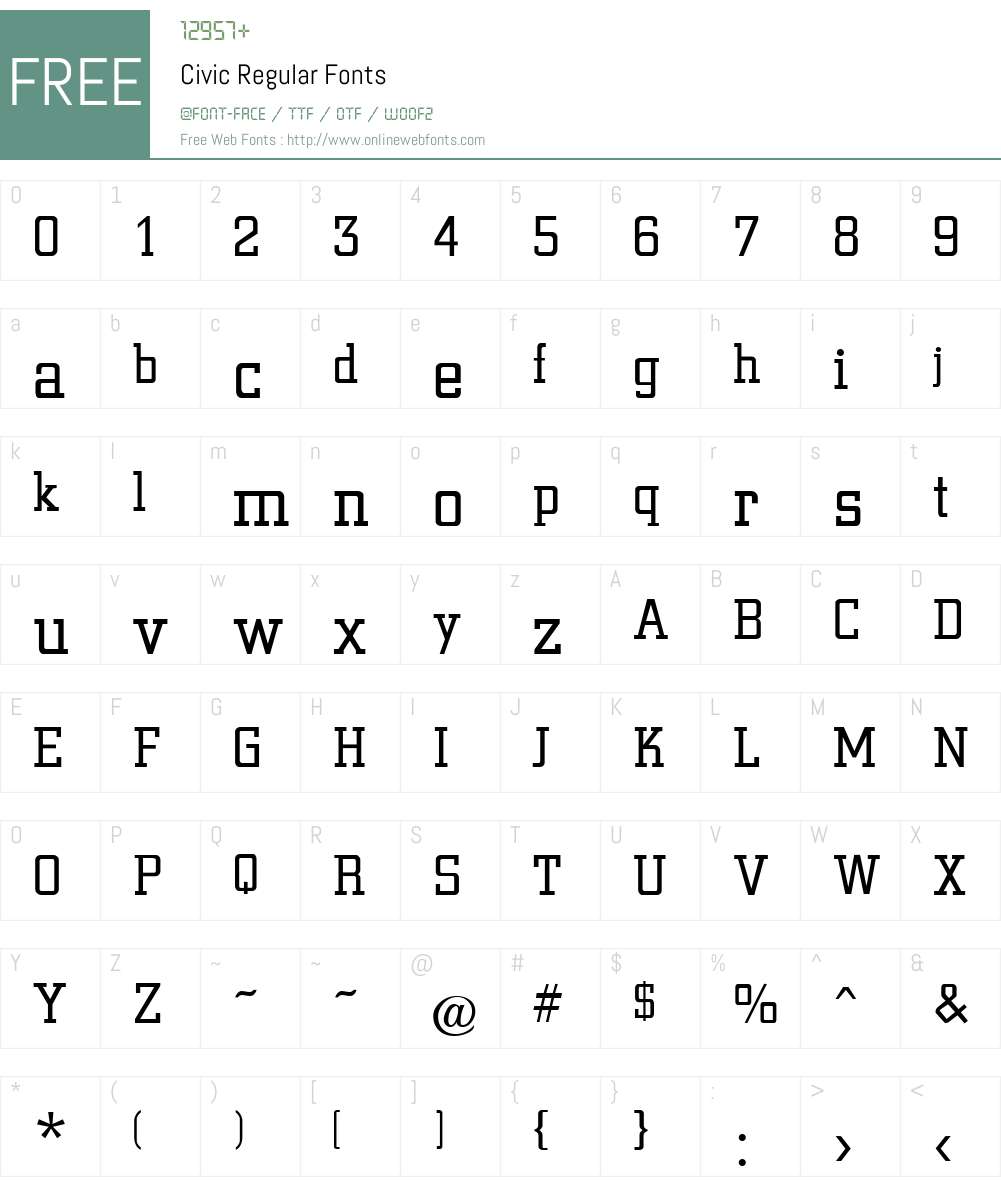 Civic Font Screenshots