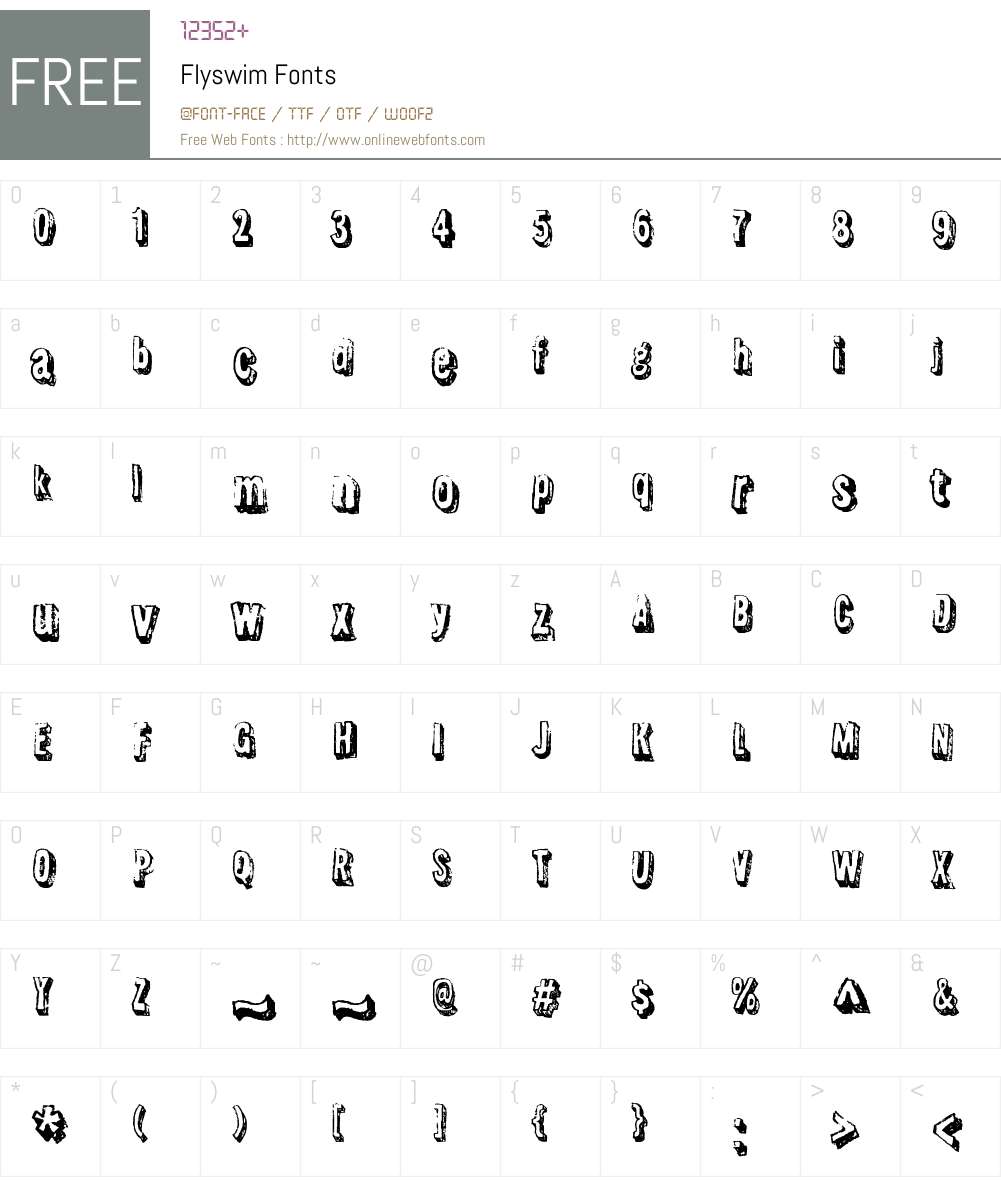 Flyswim Font Screenshots