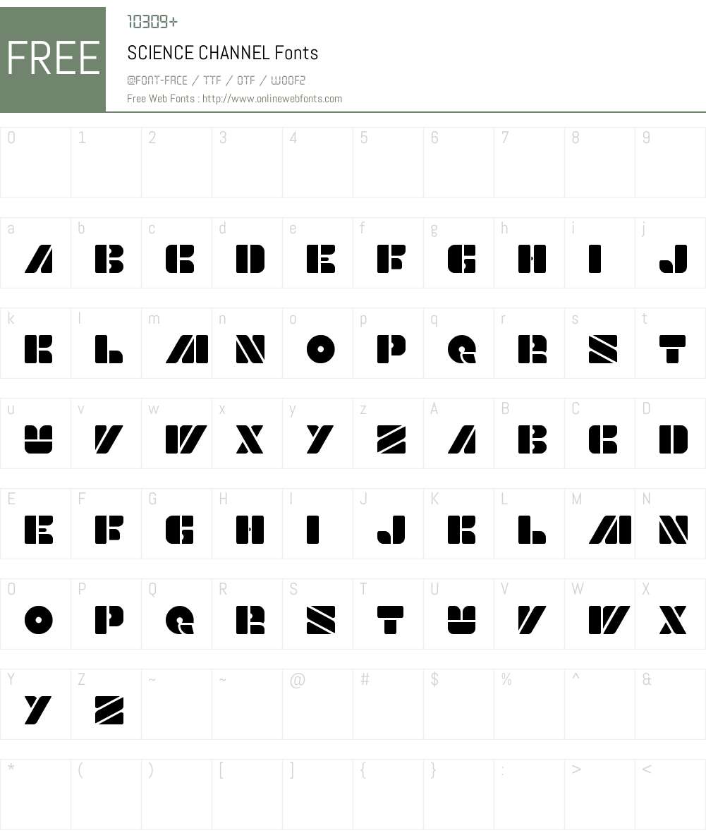 SCIENCE CHANNEL Font Screenshots