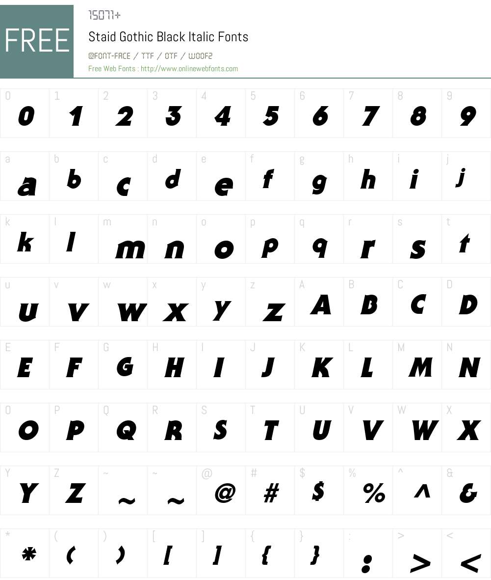 Staid Gothic Black Font Screenshots