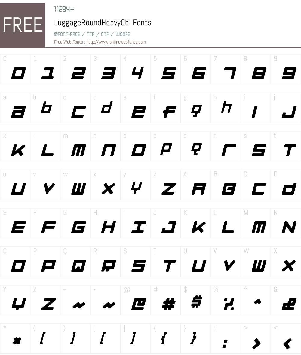 LuggageRound Font Screenshots