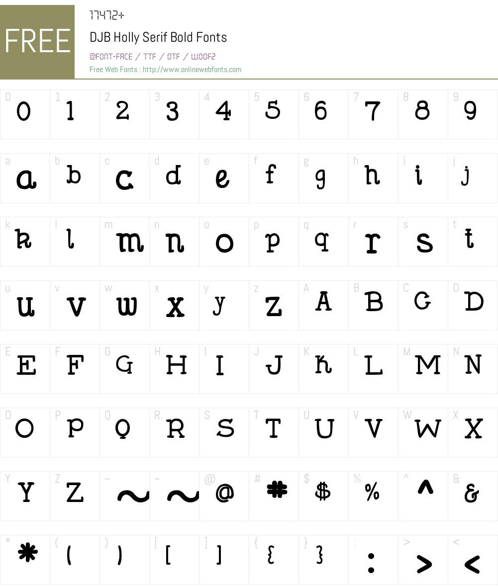 DJB Holly Serif Bold Font Screenshots