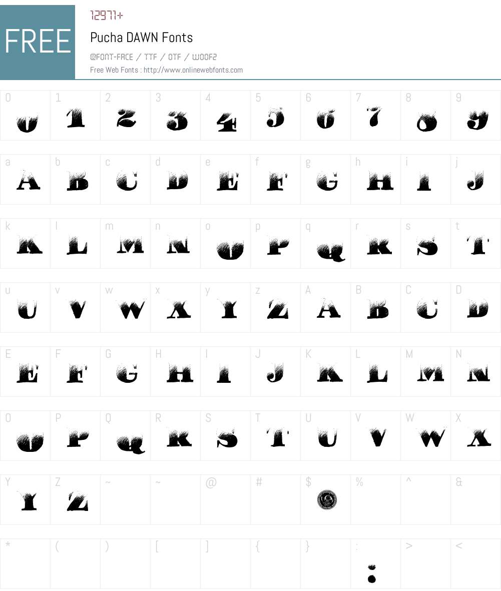 Pucha DAWN Font Screenshots