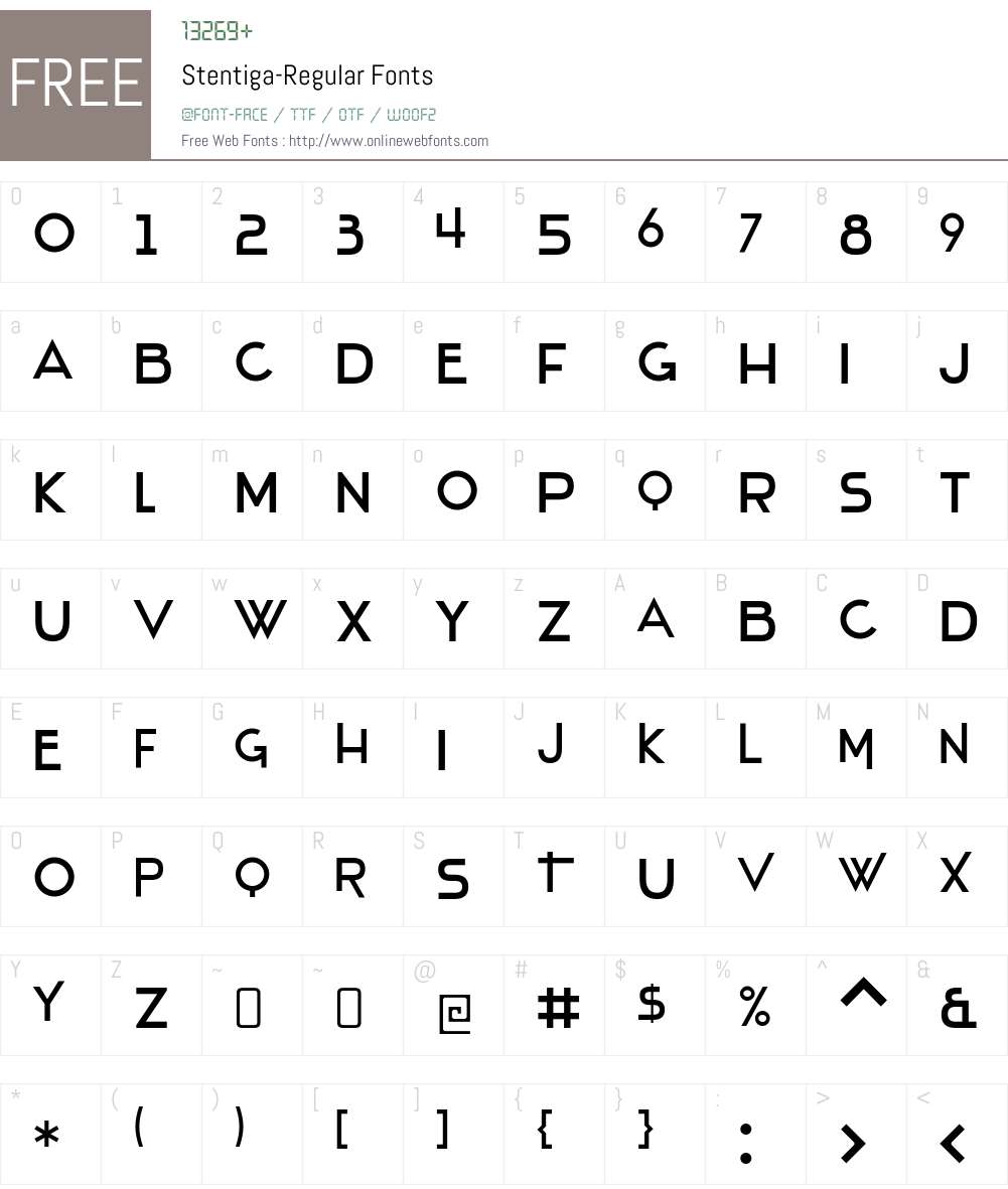 Stentiga Font Screenshots