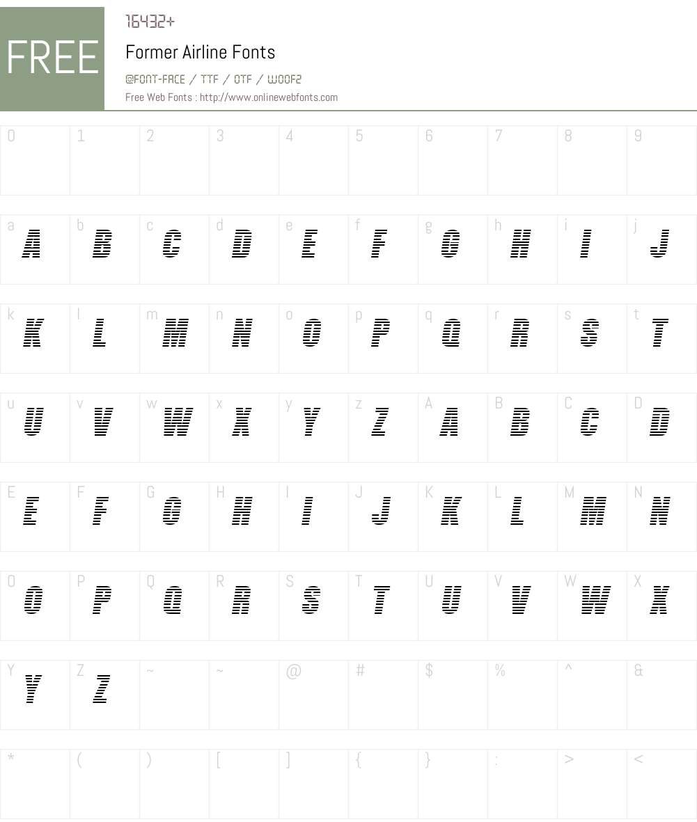 Former Airline Font Screenshots