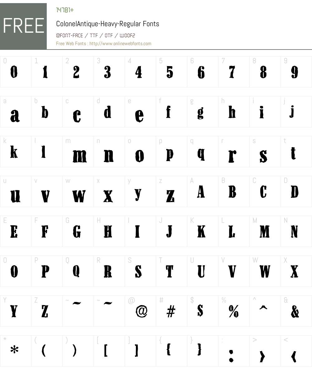 ColonelAntique-Heavy Font Screenshots