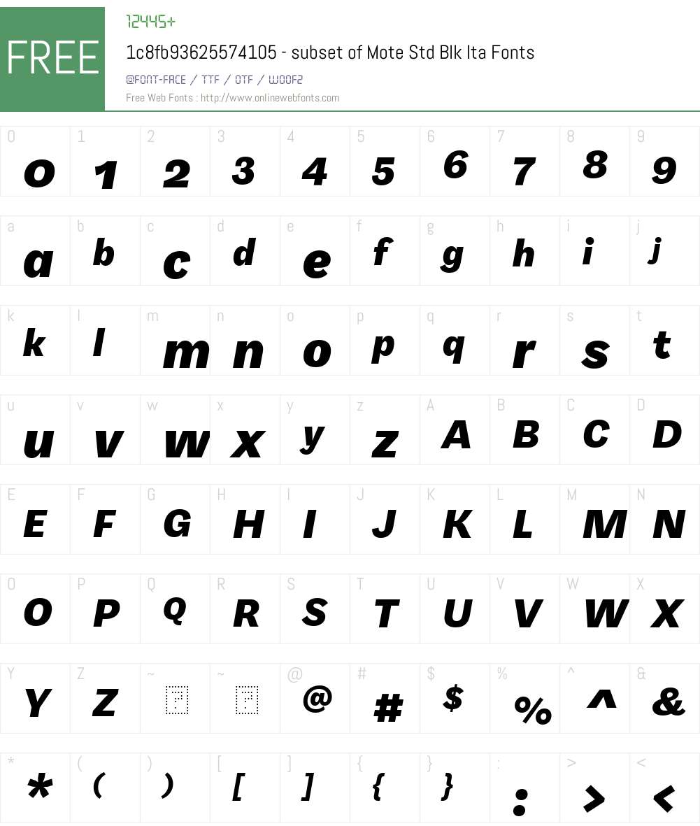 1c8fb93625574105 - subset of Mote Std Blk Font Screenshots
