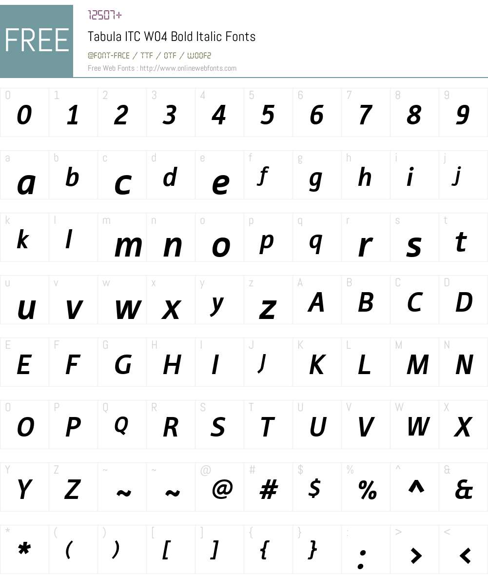 ITC Tabula Font Screenshots