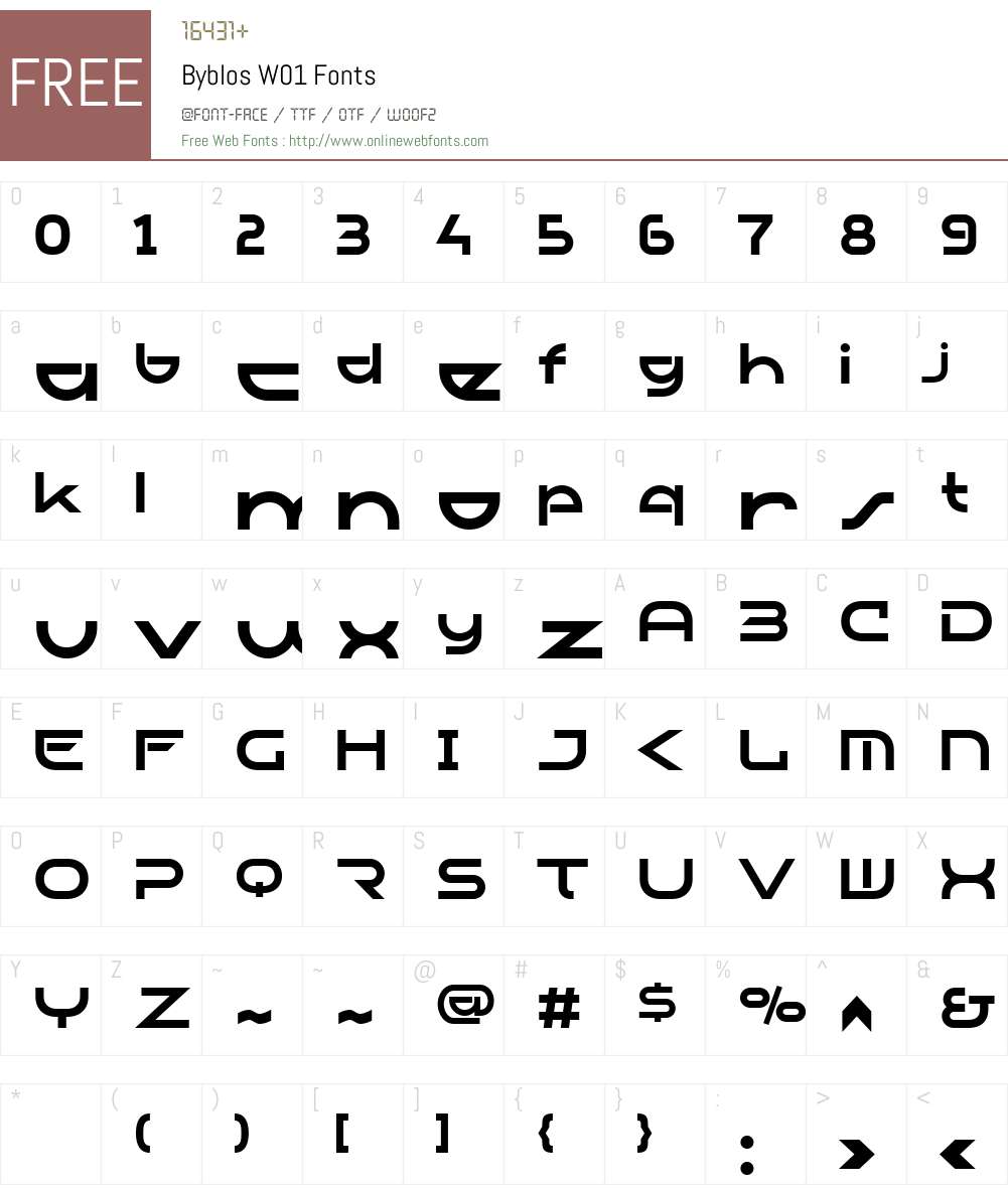 Byblos Font Screenshots