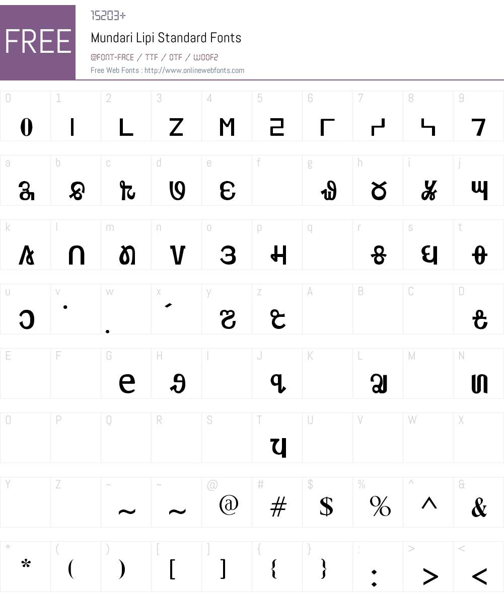 Mundari Lipi Standard Font Screenshots
