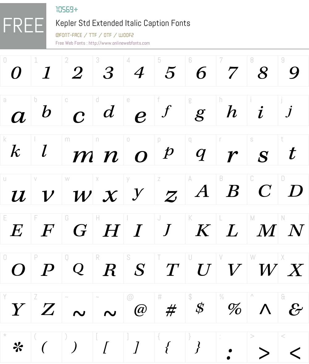 Kepler Std Font Screenshots