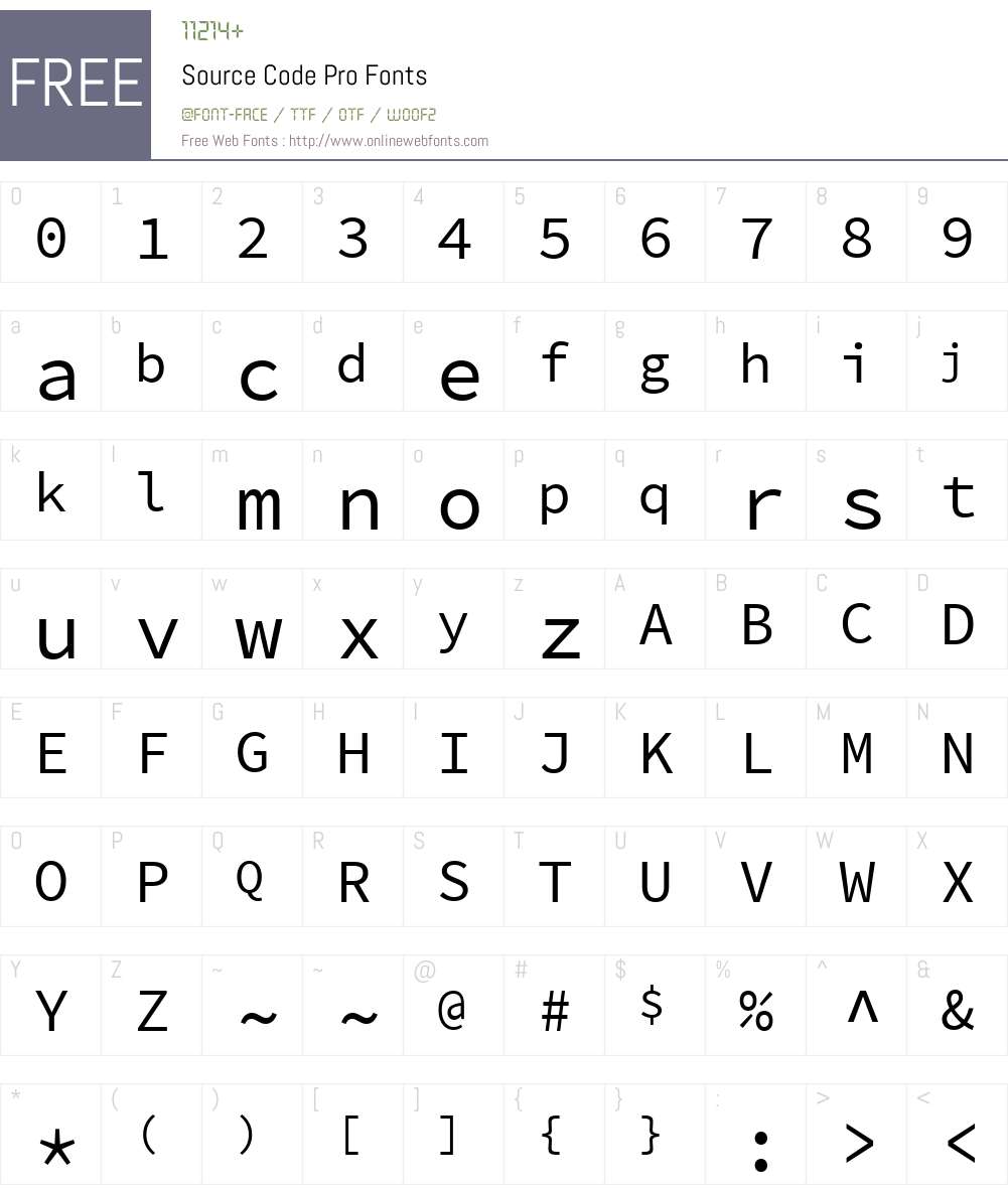 Source Code Pro Font Screenshots