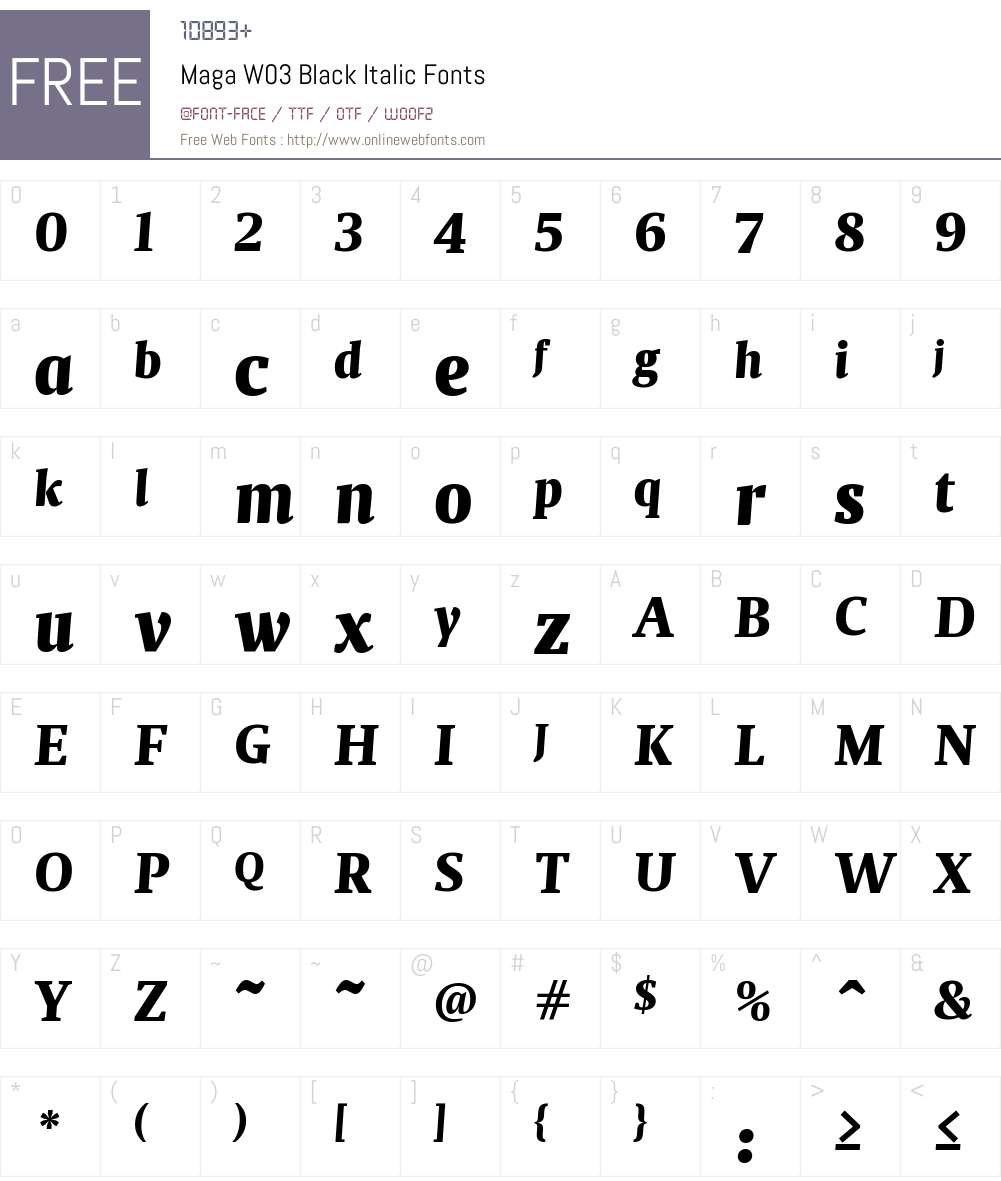 Maga Font Screenshots