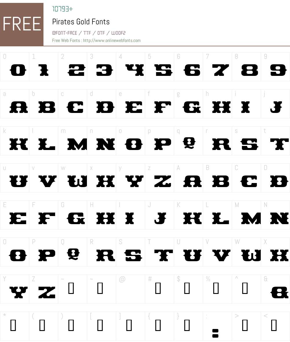 Pirates Gold Font Screenshots