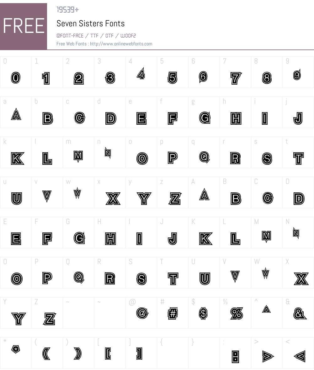 Seven Sisters Font Screenshots