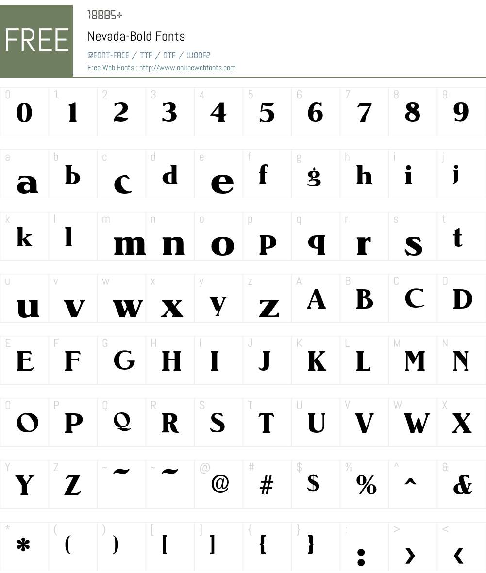 Nevada-Bold Font Screenshots