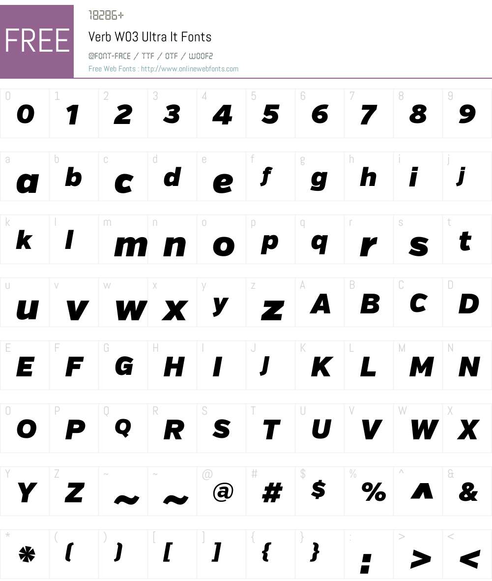 Verb Font Screenshots