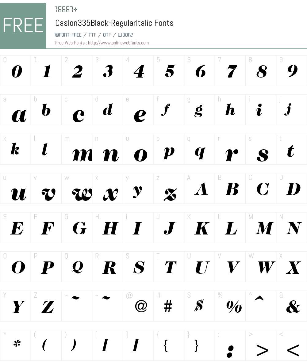Caslon335Black Font Screenshots