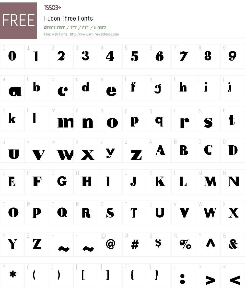 FudoniThree Font Screenshots