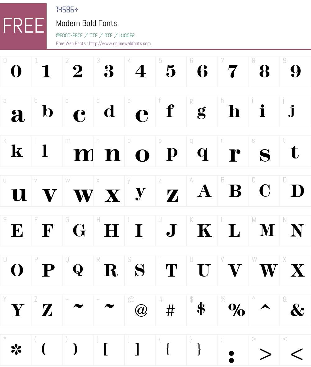 Modern Font Screenshots