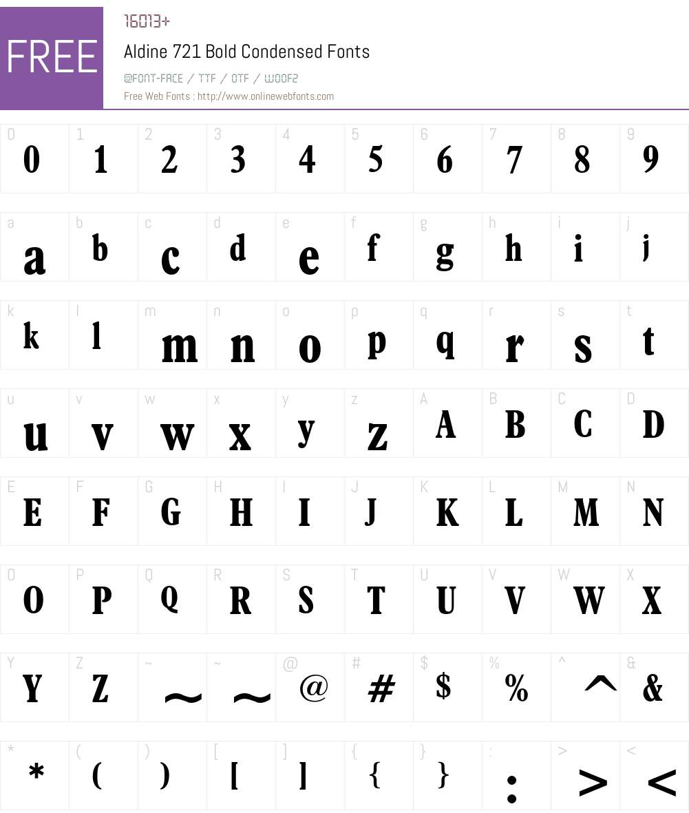 Aldine 721 Font Screenshots