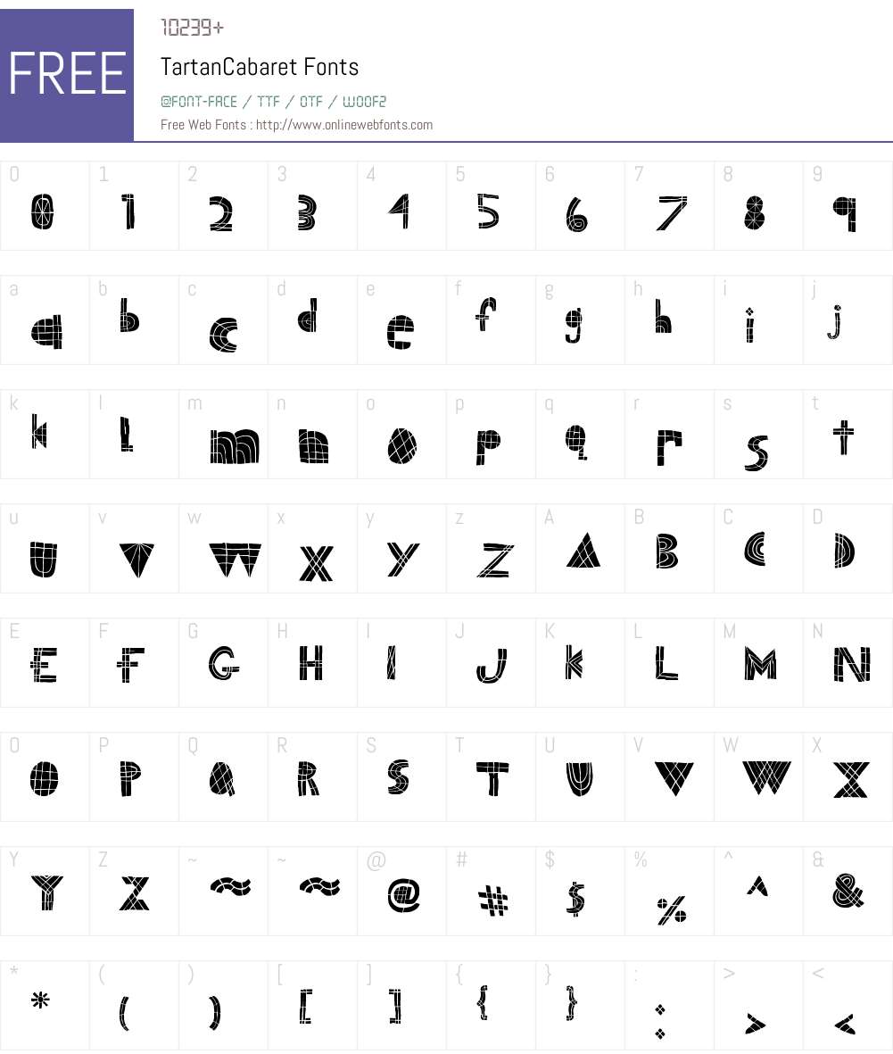 Tartan Cabaret Font Screenshots