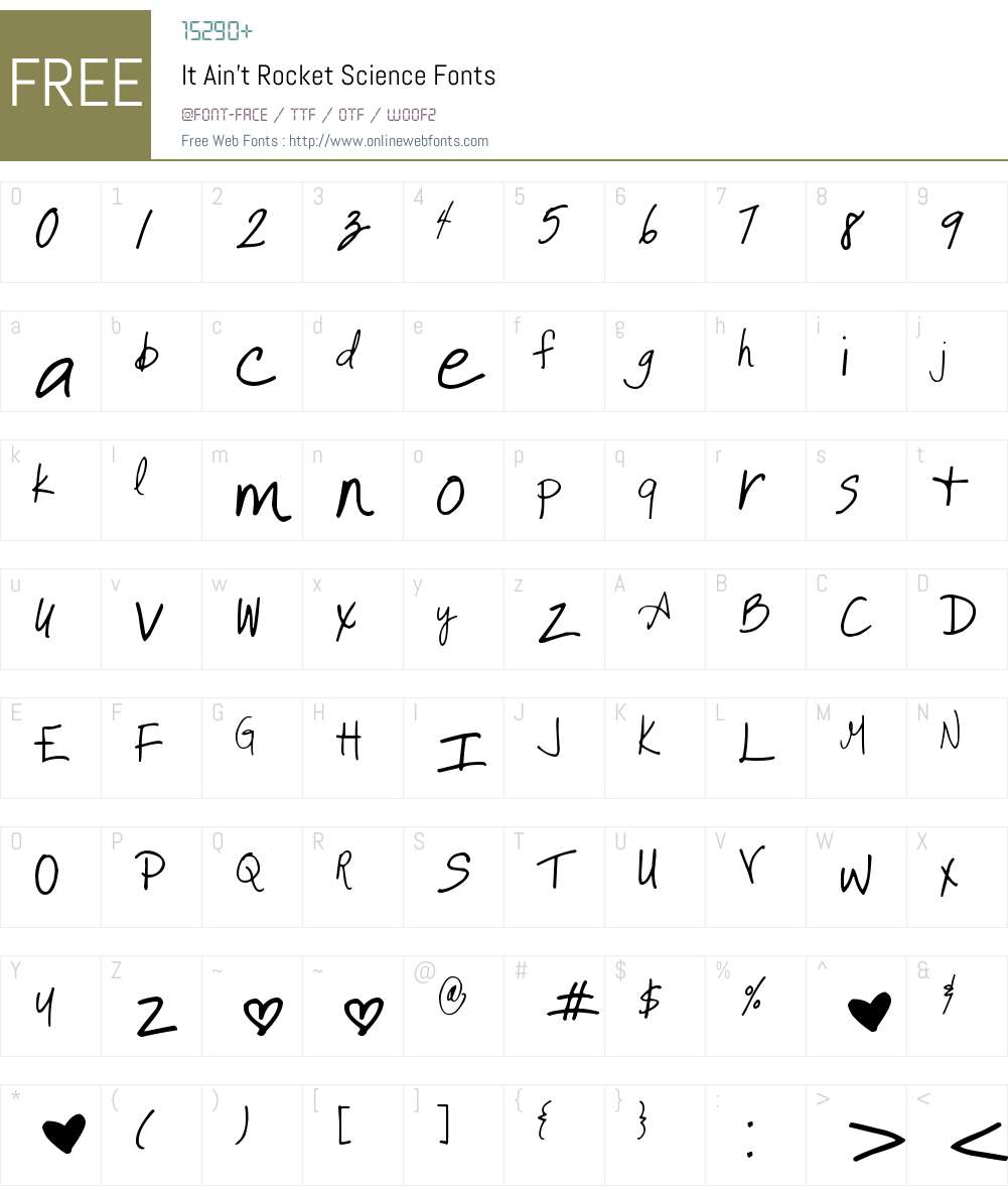 It Ain't Rocket Science Font Screenshots