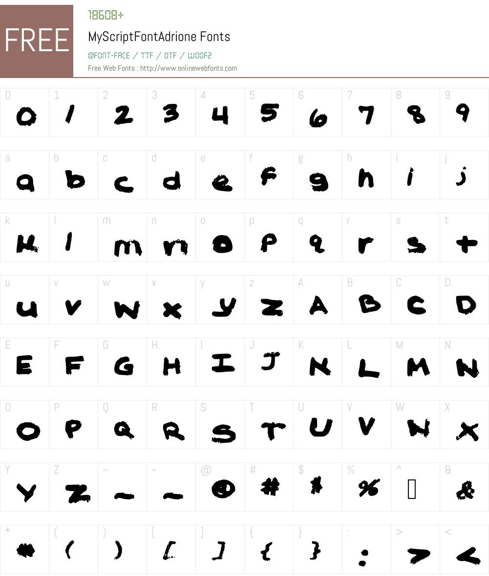 MyScriptFontAdrione Font Screenshots