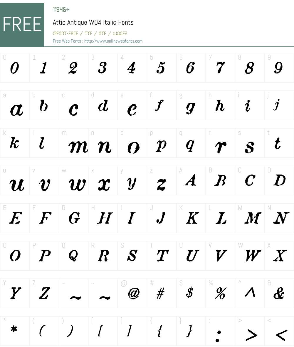 Attic Antique Font Screenshots