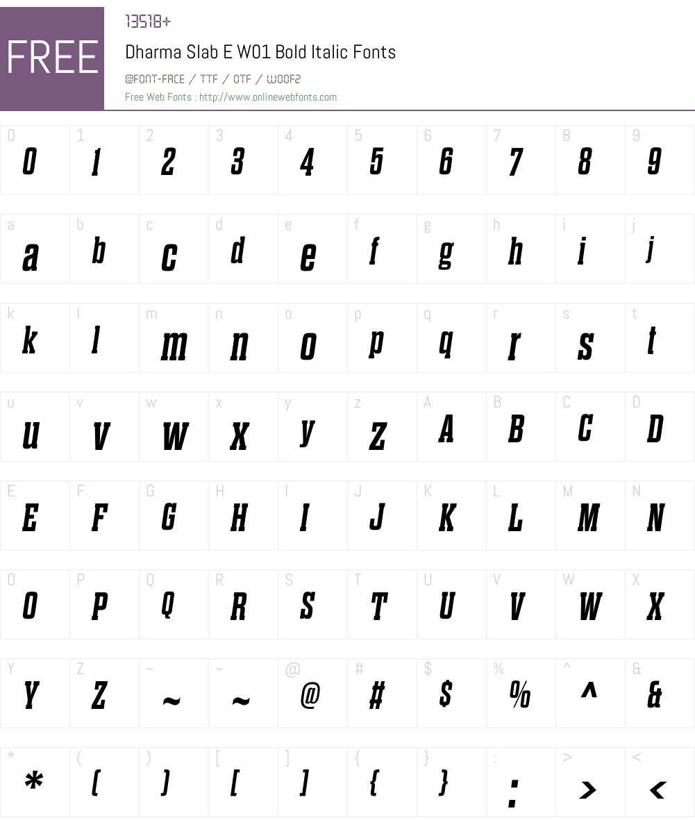 DharmaSlabEW01-BoldItalic Font Screenshots