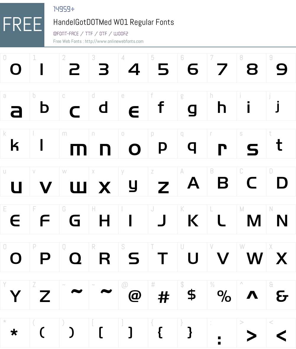HandelGotDOTMedW01-Regular Font Screenshots