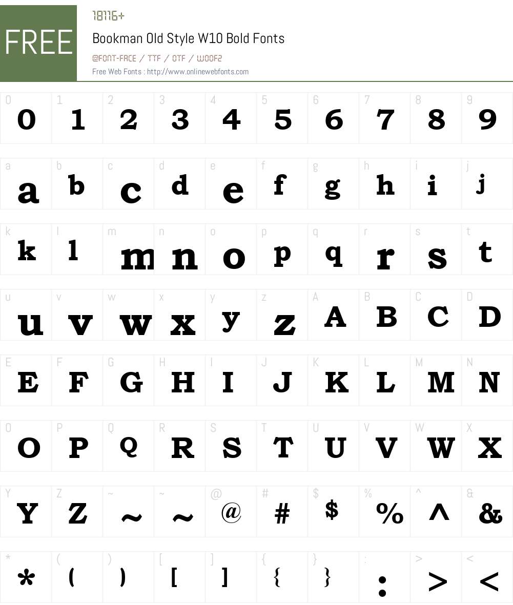BookmanOldStyleW10-Bold Font Screenshots