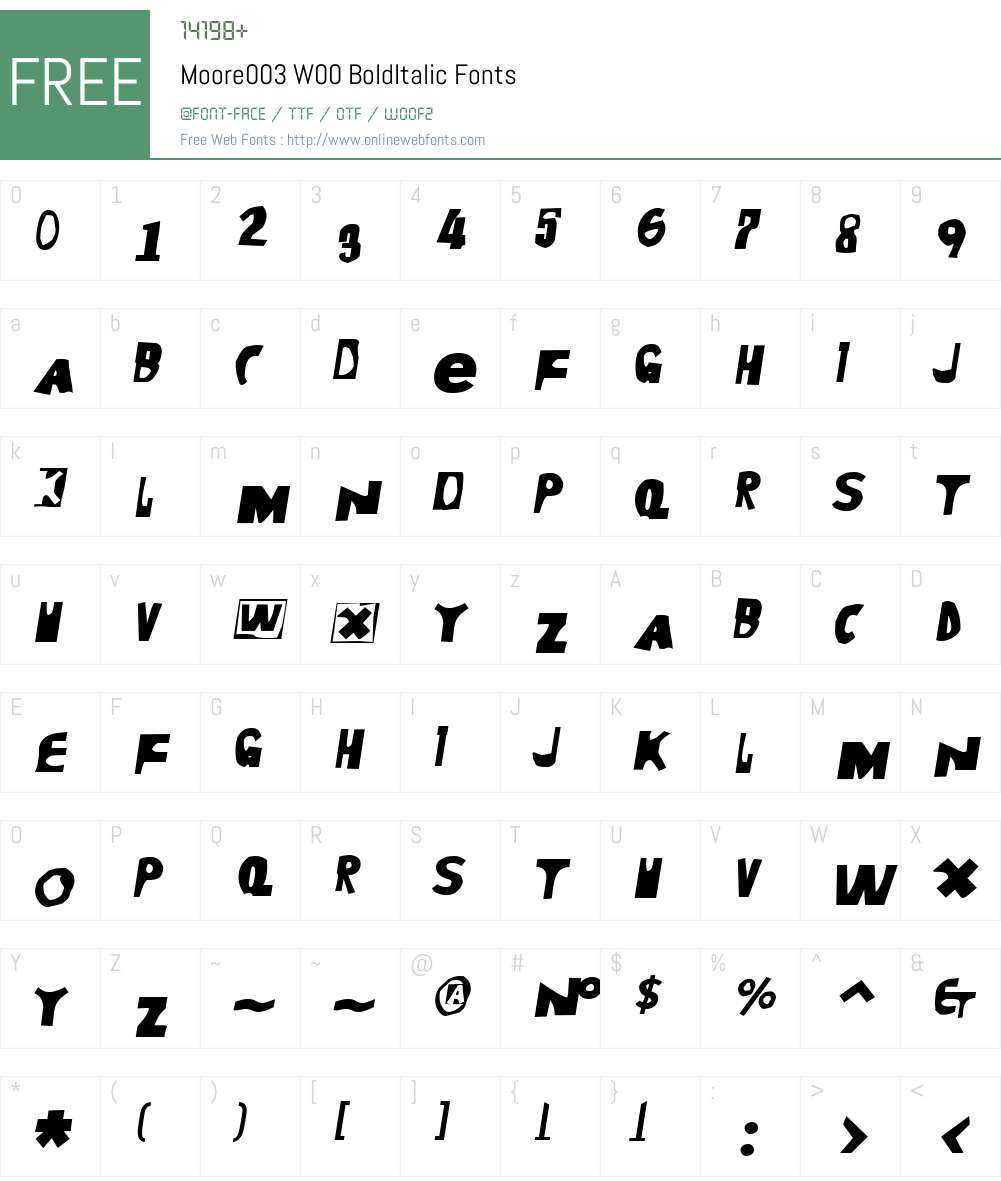 Moore003 Font Screenshots