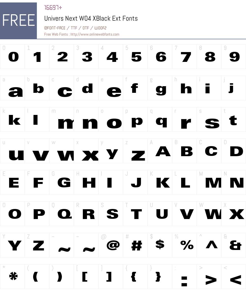 UniversNextW04-XBlackExt Font Screenshots