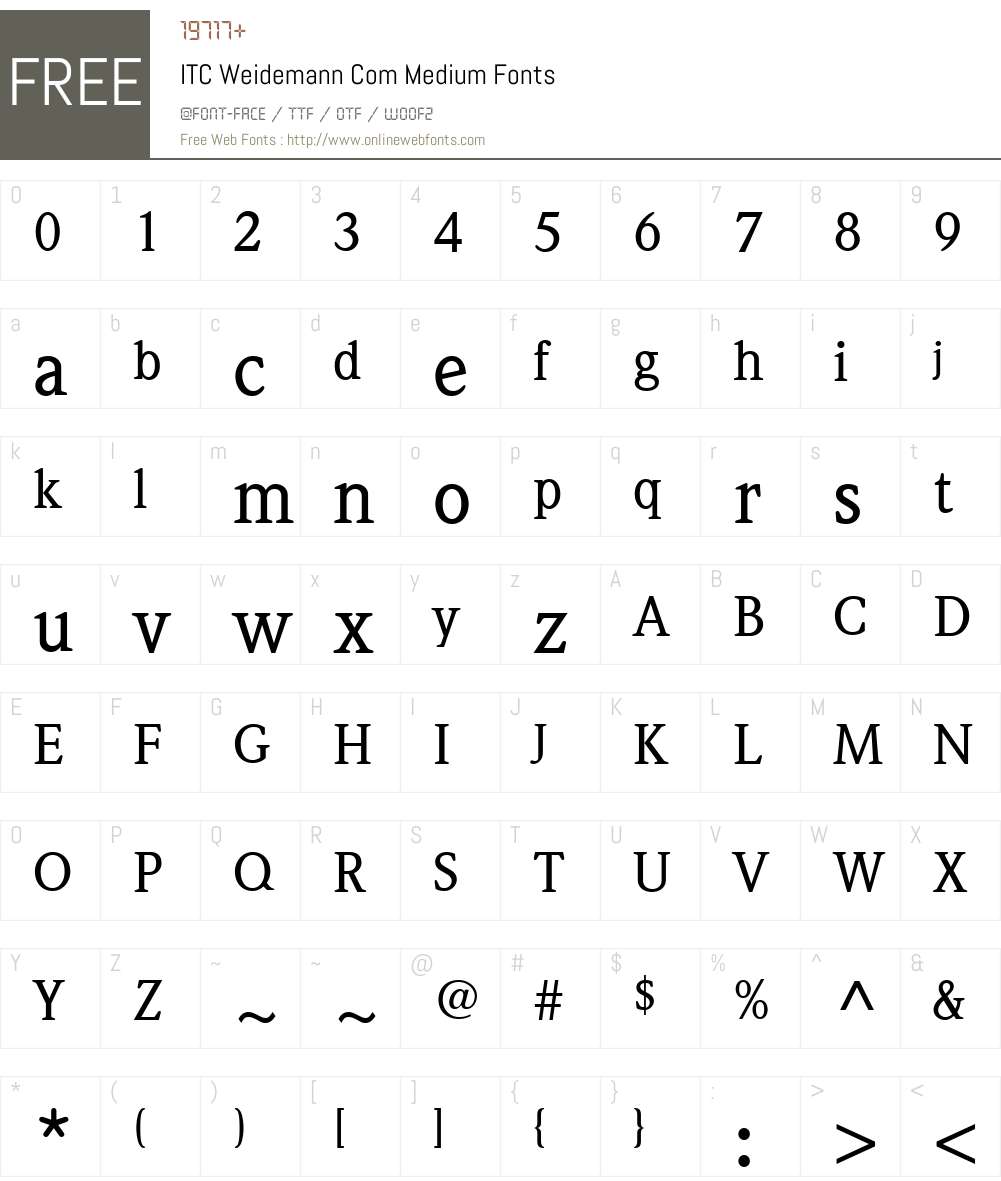 ITC Weidemann Com Font Screenshots