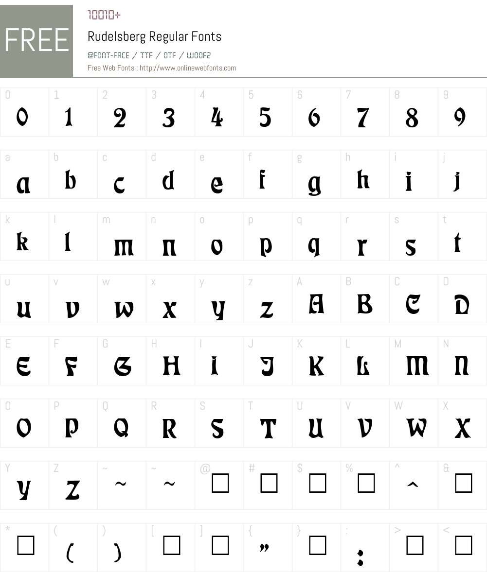 Rudelsberg Font Screenshots