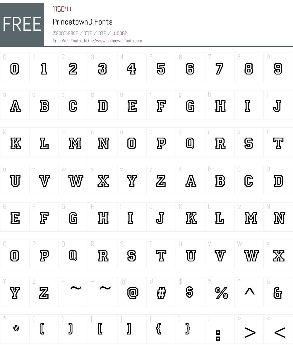 PrincetownD Font Screenshots