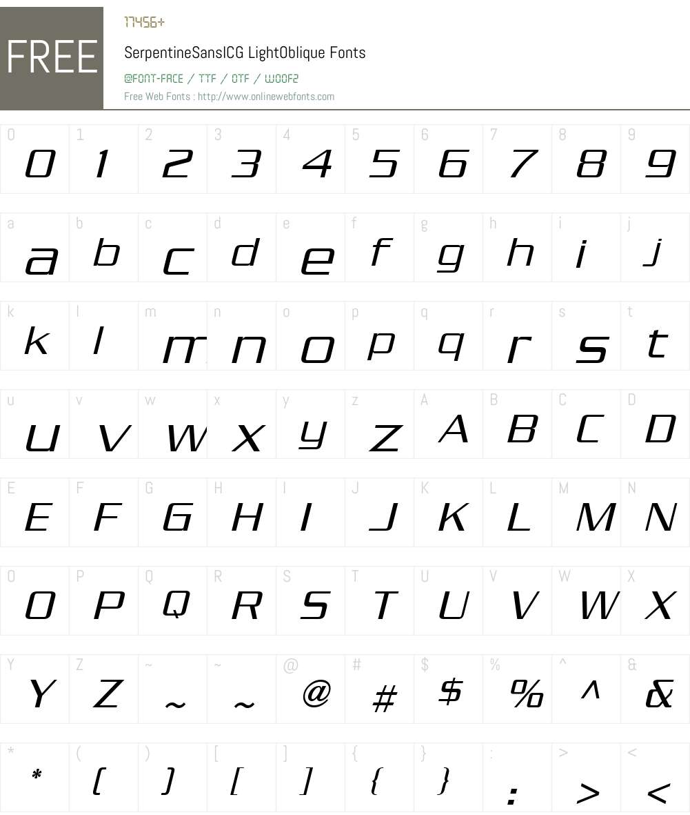 SerpentineSansICG Font Screenshots