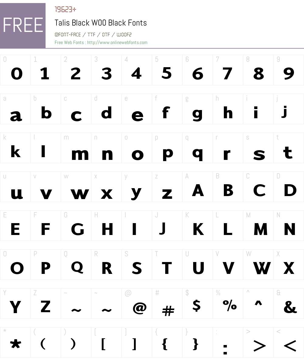 TalisBlackW00-Black Font Screenshots